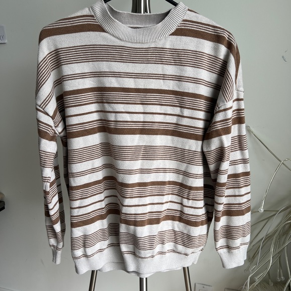 Oak fort beige stripe sweater unisex - Picture 2 of 3